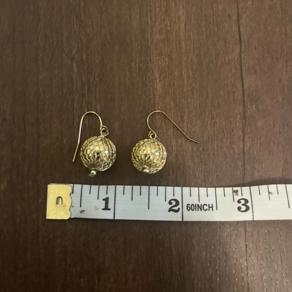 Jingle Balls Ornament Earrings Faux Gold Party